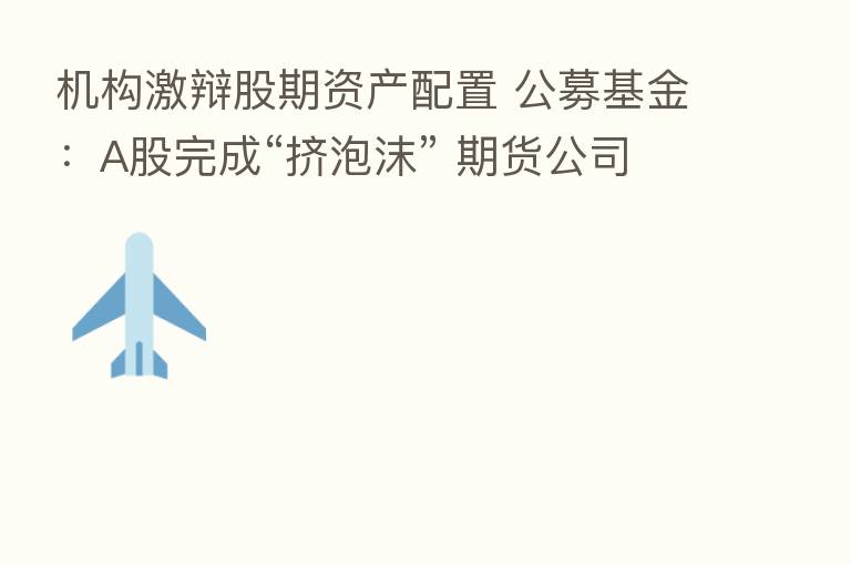 机构激辩股期资产配置 公募基金:A股完成“挤泡沫” 期货公司:能源和有色资产可期