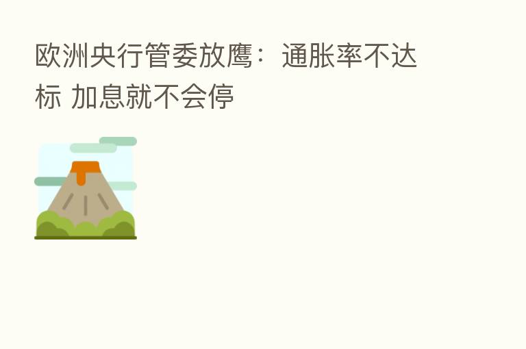 欧洲央行管委放鹰:通胀率不达标 加息就不会停