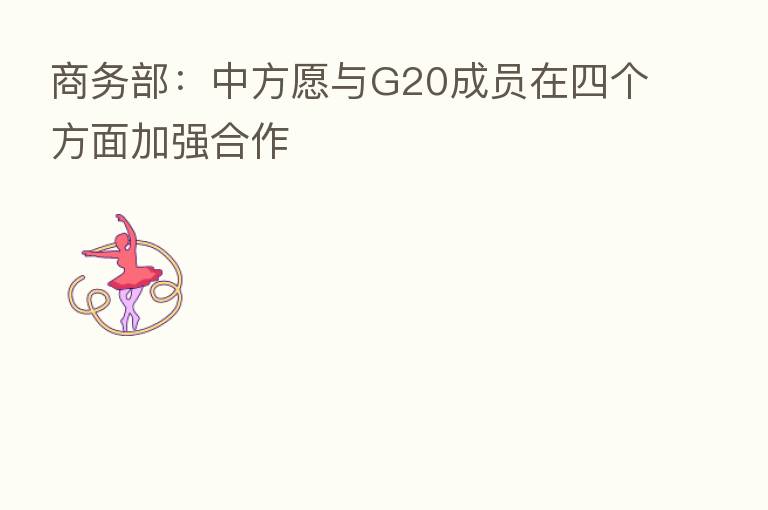商务部:中方愿与G20成员在四个方面加强合作