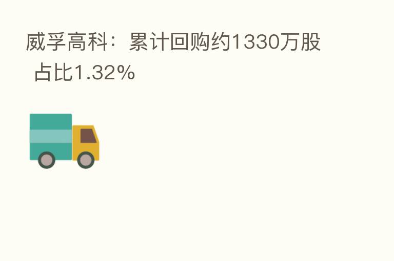 威孚高科：累计回购约1330万股 占比1.32%