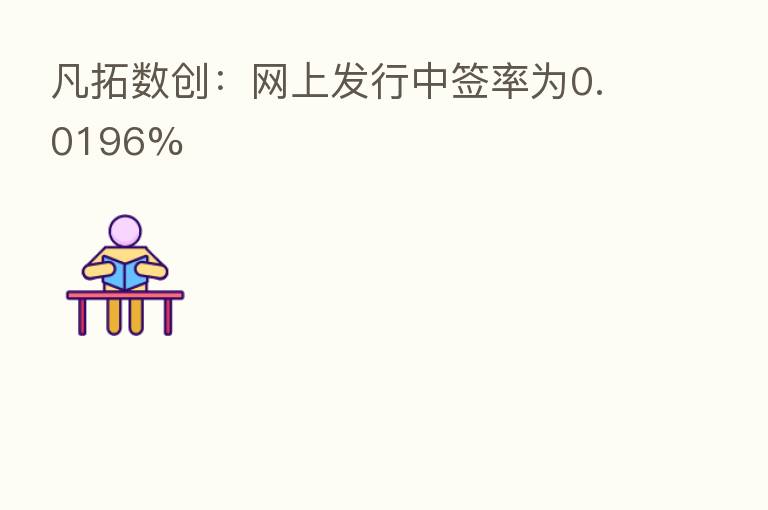 凡拓数创：网上发行中签率为0.0196%