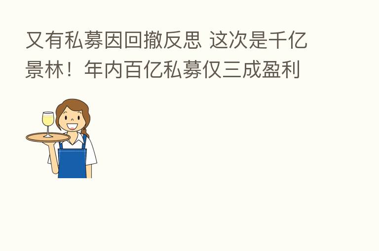 又有私募因回撤反思 这次是千亿景林!年内百亿私募仅三成盈利 这两种策略成避风港