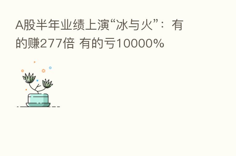 A股半年业绩上演“冰与火”：有的赚277倍 有的亏10000%