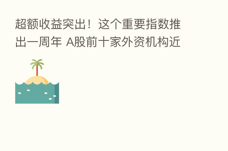 超额收益突出!这个重要指数推出一周年 A股前十家外资机构近半资金重仓成分股
