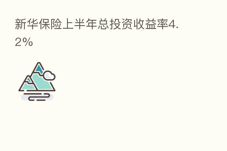 新华 上半年总投资收益率4.2%