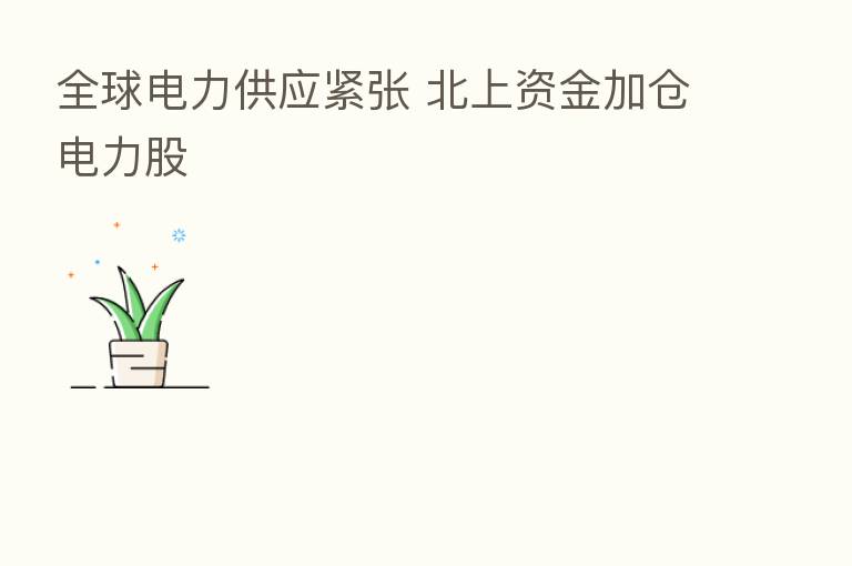 全球电力供应紧张 北上资金加仓电力股