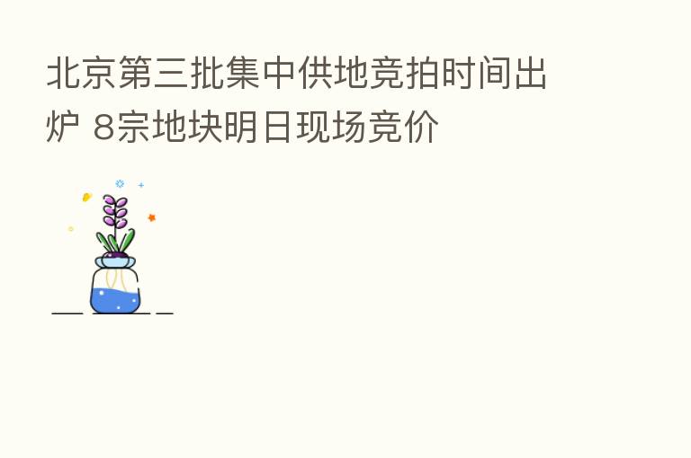 北京 三批集中供地竞拍时间出炉 8宗地块明日现场竞价
