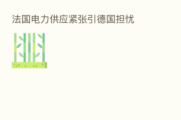 法国电力供应紧张引德国担忧