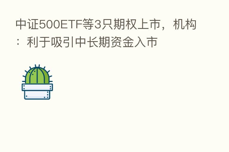 中证500ETF等3只期权上市，机构：利于吸引中长期资金入市