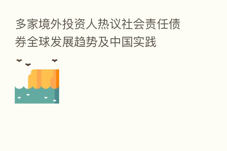 多家境外投资人热议社会责任债券全球发展趋势及中国实践