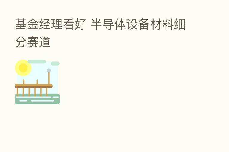 基金经理看好 半导体设备材料细分赛道