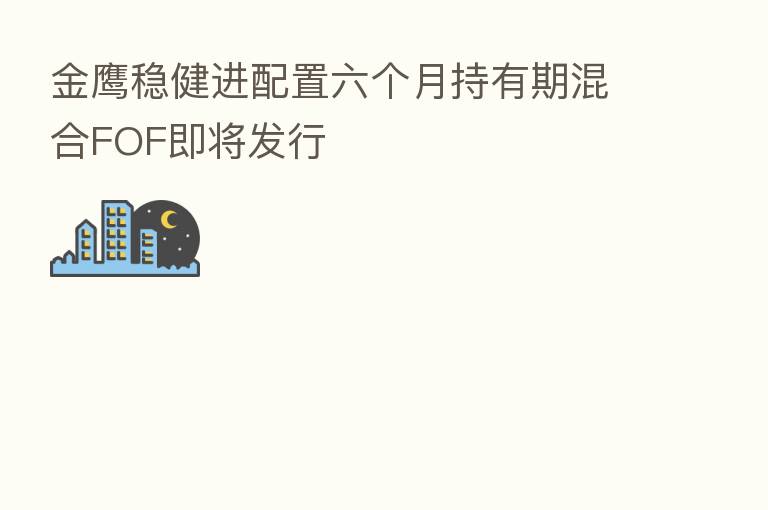 金鹰稳健进配置六个月持有期混合FOF即将发行