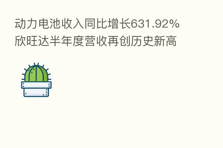 动力电池收入同比增长631.92% 欣旺达半年度营收再创历史新高