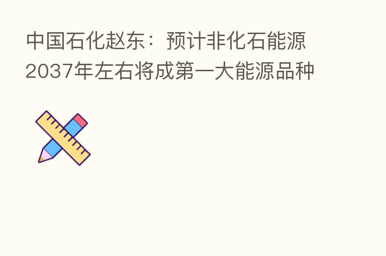 中国石化赵东：预计非化石能源2037年左右将成   一大能源品种