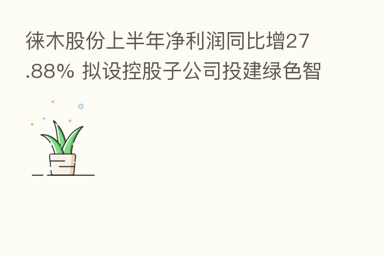 徕木股份上半年净利润同比增27.88% 拟设控股子公司投建绿色智造基地项目