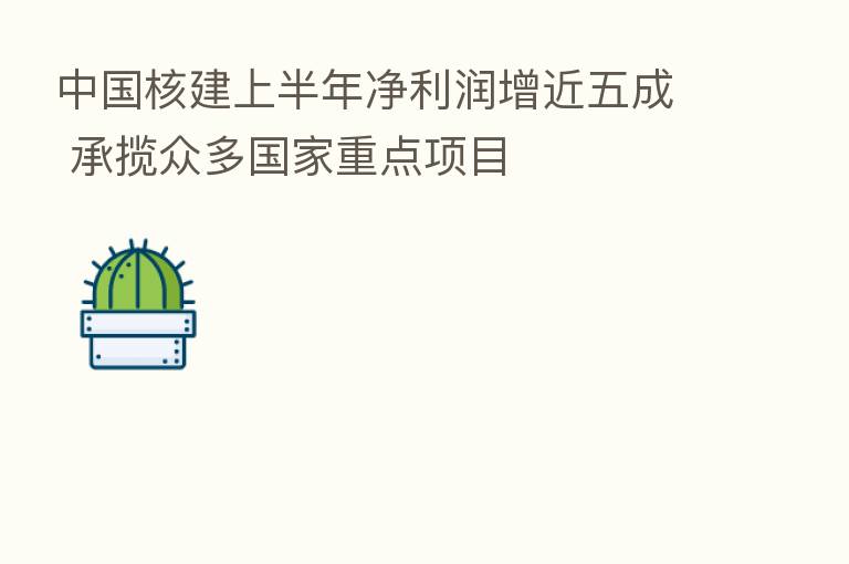中国核建上半年净利润增近五成 承揽众多国家重点项目