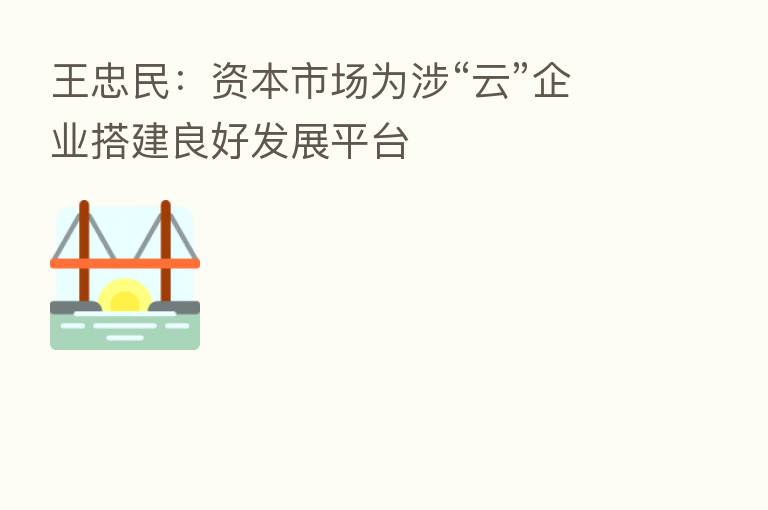 王忠民：资本市场为涉“云”企业搭建良好发展平台