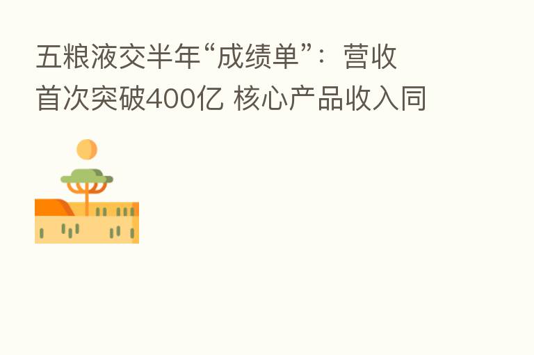 五粮液交半年“成绩单”：营收首次突破400亿 核心产品收入同比增近两成