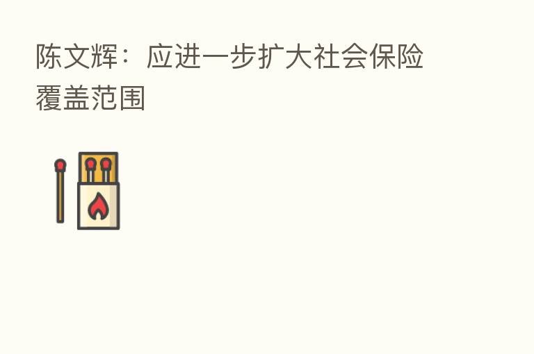 陈文辉:应进一步扩大社会 覆盖范围