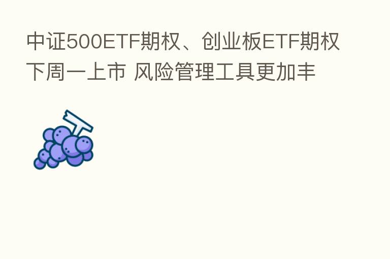 中证500ETF期权、创业板ETF期权下周一上市 风险管理工具更加丰富