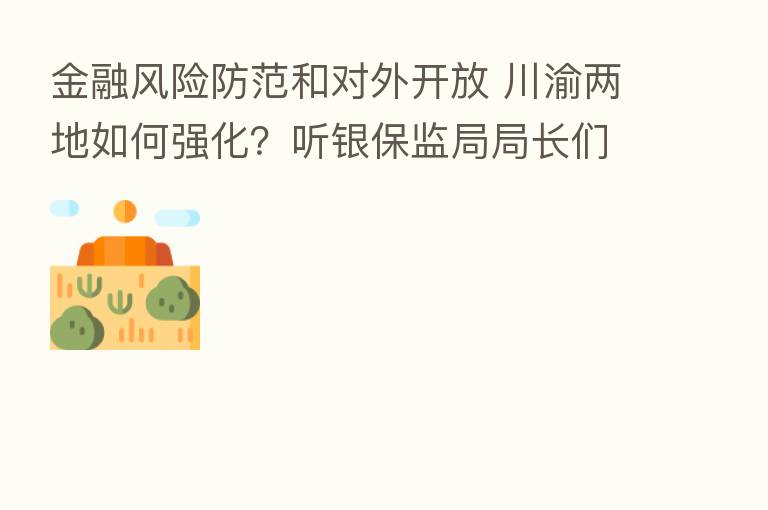 金融风险防范和对外开放 川渝两地如何强化？听银保监局局长们说