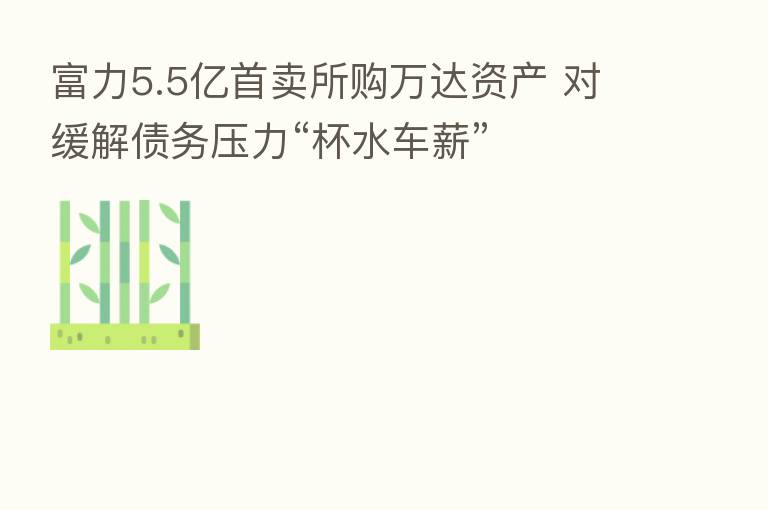 富力5.5亿首卖所购万达资产 对缓解债务压力“杯水车薪”