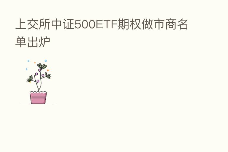 上交所中证500ETF期权做市商名单出炉
