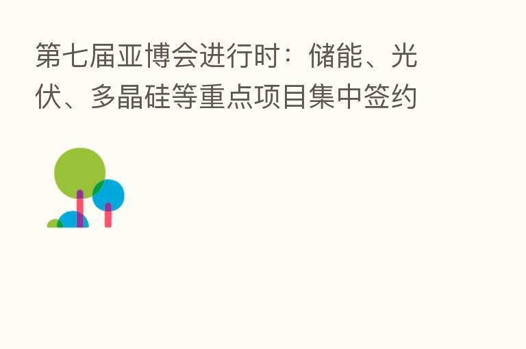    七届亚博会进行时：储能、光伏、多晶硅等重点项目集中签约