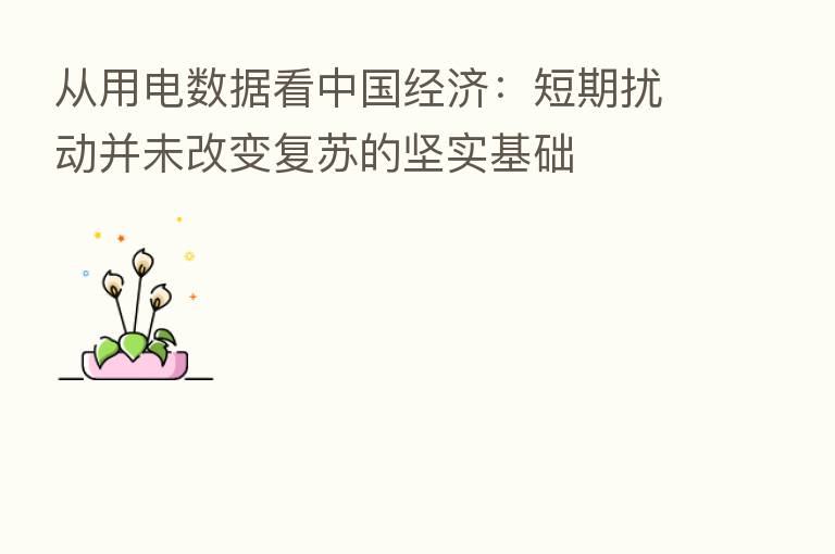 从用电数据看中国经济:短期扰动并未改变复苏的坚实基础