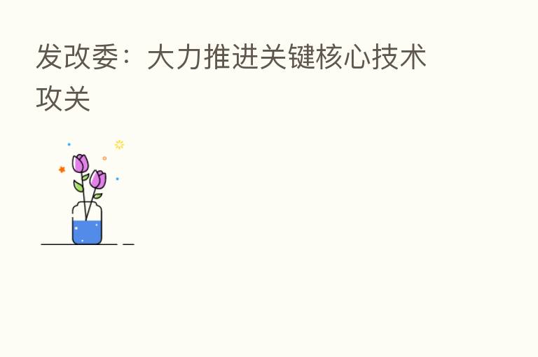 发改委：大力推进关键核心技术攻关