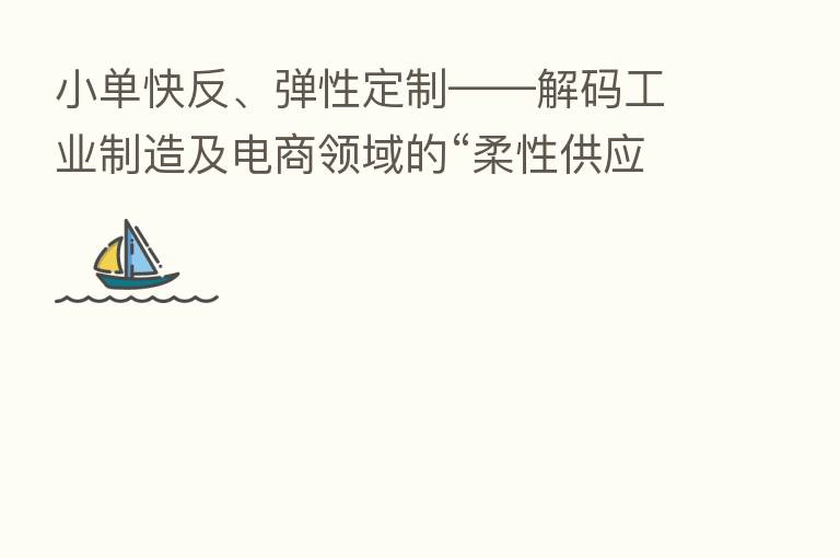 小单快反、弹性定制——解码工业制造及电商领域的“柔性供应链”