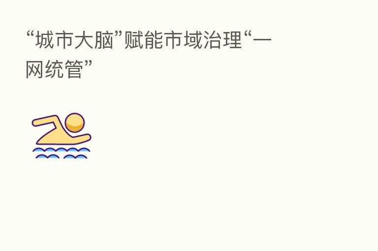 “城市大脑”赋能市域治理“一网统管”