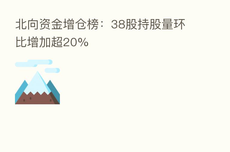 北向资金增仓榜：38股持股量环比增加超20%