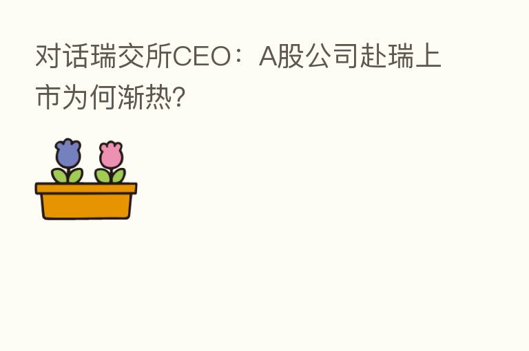 对话瑞交所CEO：A股公司赴瑞上市为何渐热？