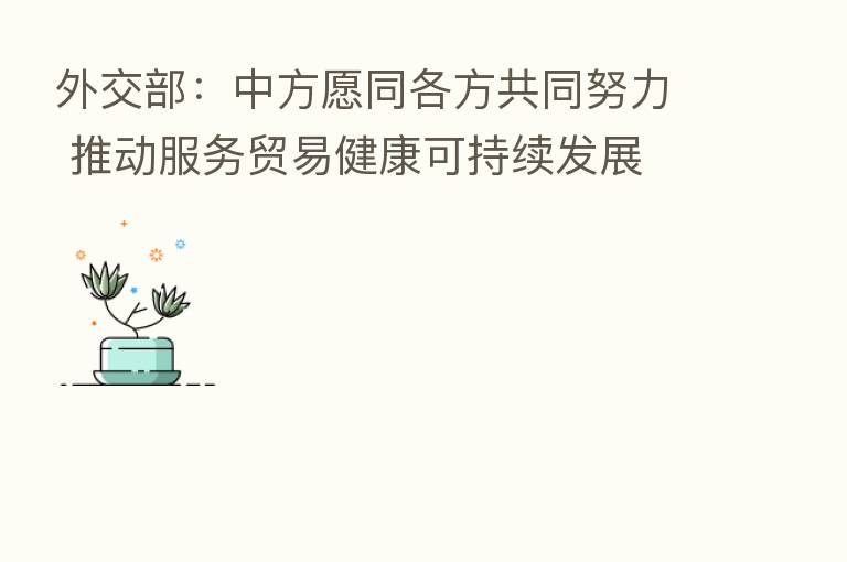 外交部：中方愿同各方共同努力 推动服务贸易健康可持续发展