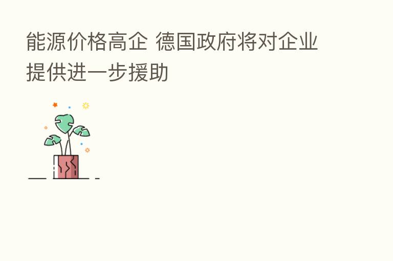 能源价格高企 德国政府将对企业提供进一步援助