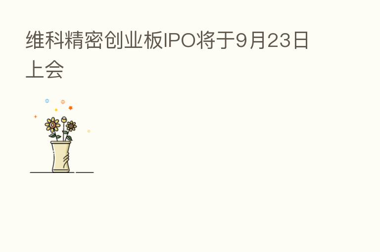 维科精密创业板IPO将于9月23日上会