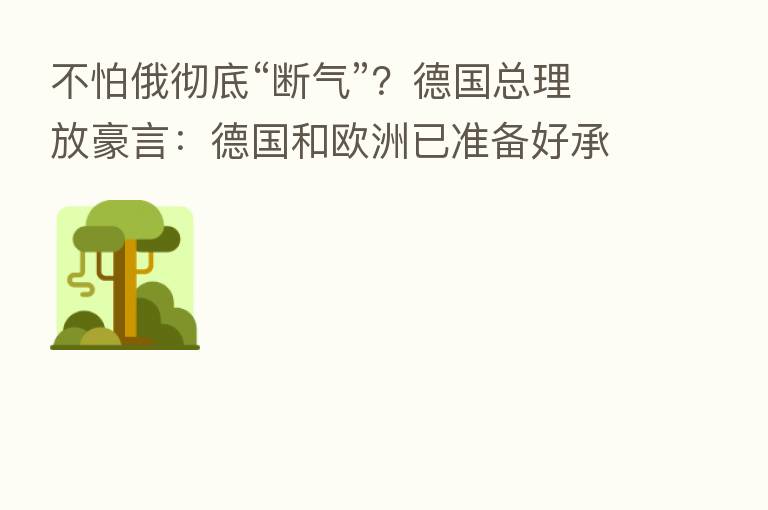 不怕俄彻底“断气”？德国总理放豪言：德国和欧洲已准备好承受后果！但这场“限价会”开得很艰难