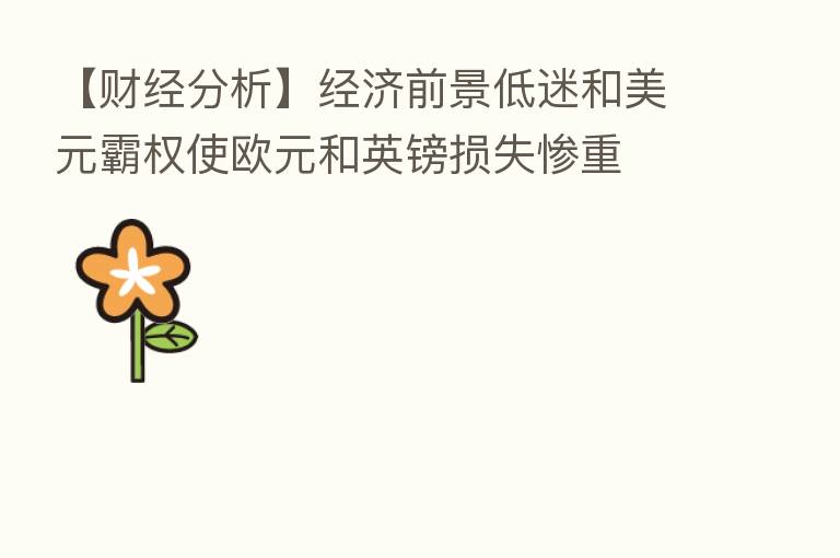 【财经分析】经济前景低迷和美元霸权使欧元和英镑损失惨重