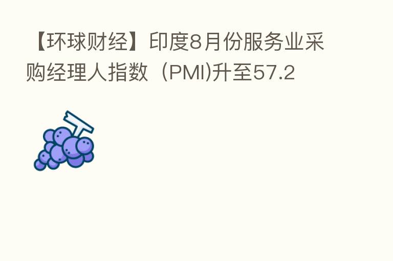 【环球财经】印度8月份服务业采购经理人指数(PMI)升至57.2