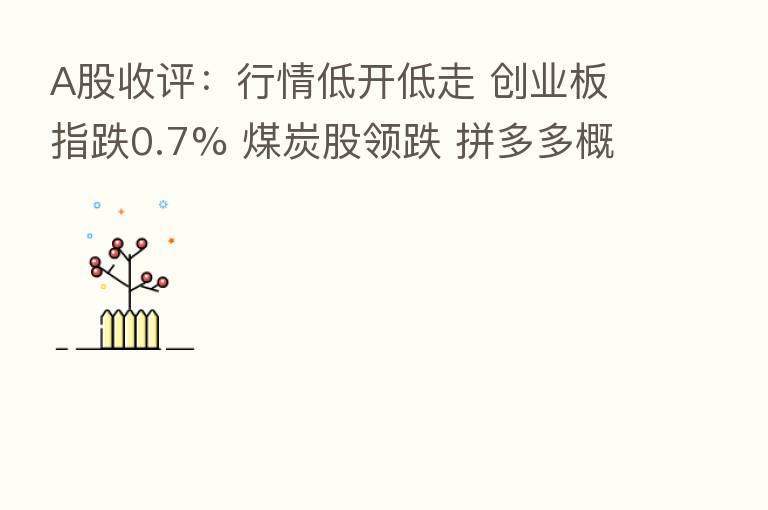 A股收评：行情低开低走 创业板指跌0.7% 煤炭股领跌 拼多多概念活跃