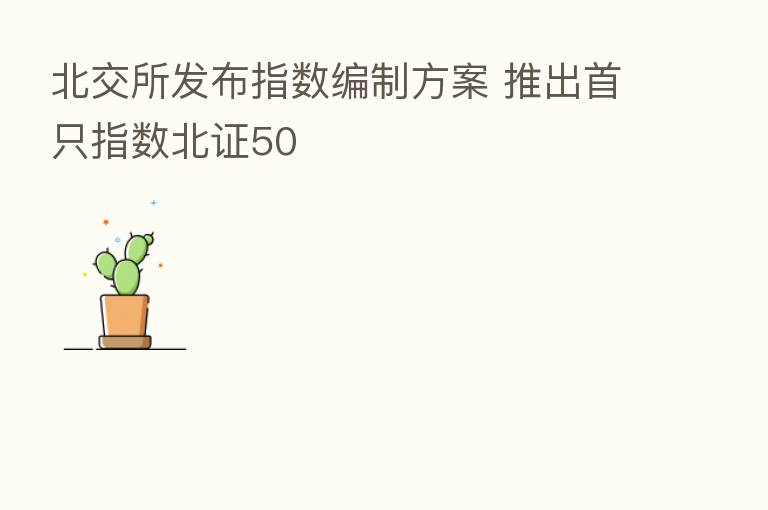 北交所发布指数编制方案 推出首只指数北证50