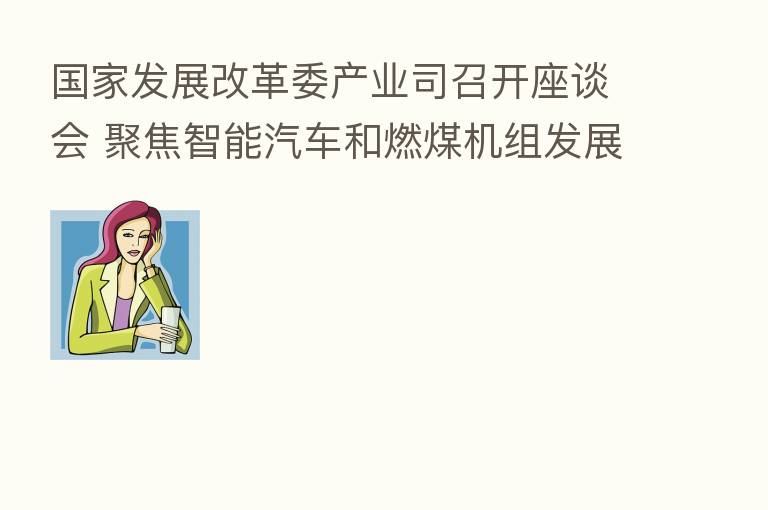 国家发展改革委产业司召开座谈会 聚焦智能汽车和燃煤机组发展