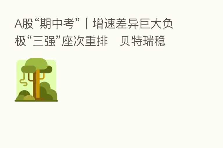 A股“期中考”｜增速差异巨大负极“三强”座次重排   贝特瑞稳居龙头杉杉晋级榜眼