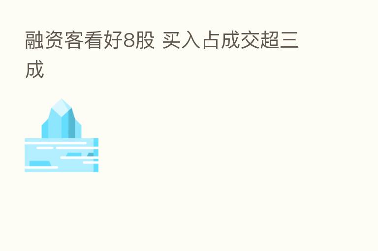 融资客看好8股 买入占成交超三成