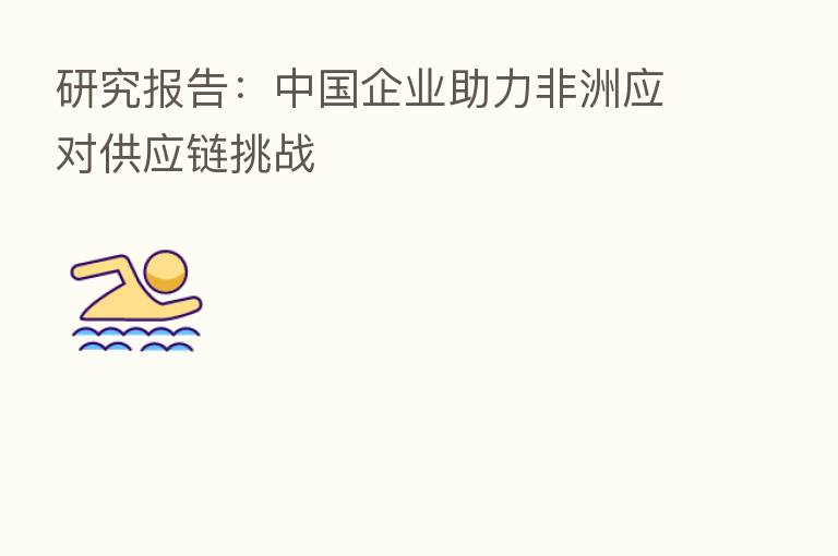 研究报告:中国企业助力非洲应对供应链挑战