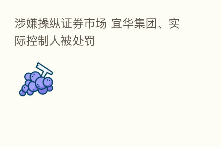 涉嫌操纵证券市场 宜华集团、实际控制人被处罚