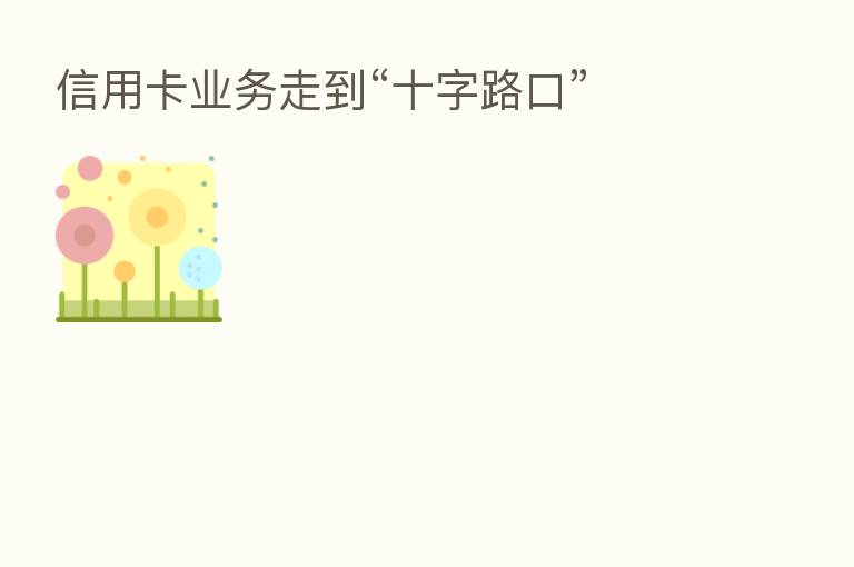 信用卡业务走到“十字路口”