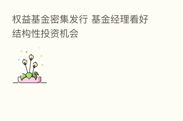 权益基金密集发行 基金经理看好结构性投资机会