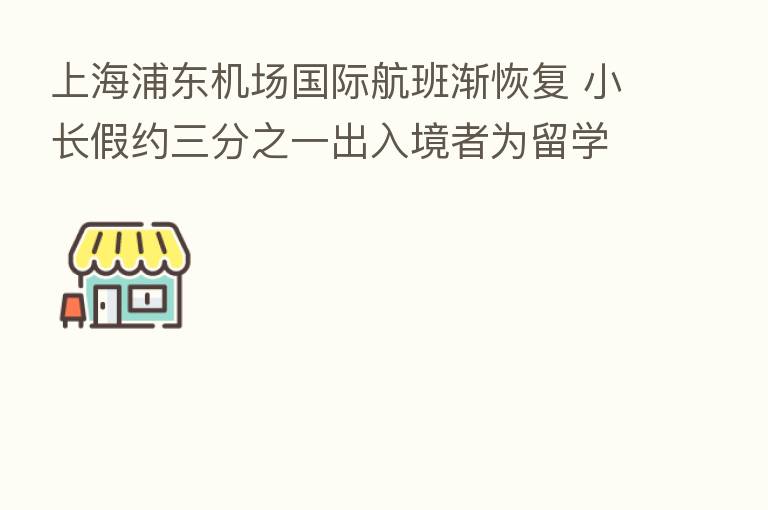 上海浦东机场国际航班渐恢复 小长假约三分之一出入境者为留学生